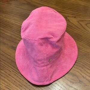 Lele Sadoughi Pink Corduroy Bucket Hat